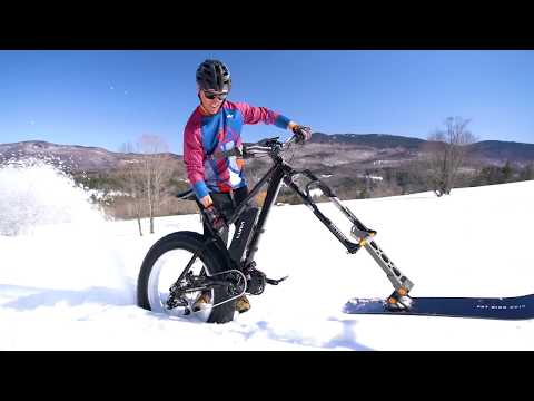 Roosting snow with an Electric Fat Bike Ski