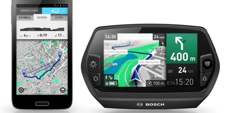 Bosch Nyon Bordcomputer - Navigationsansicht