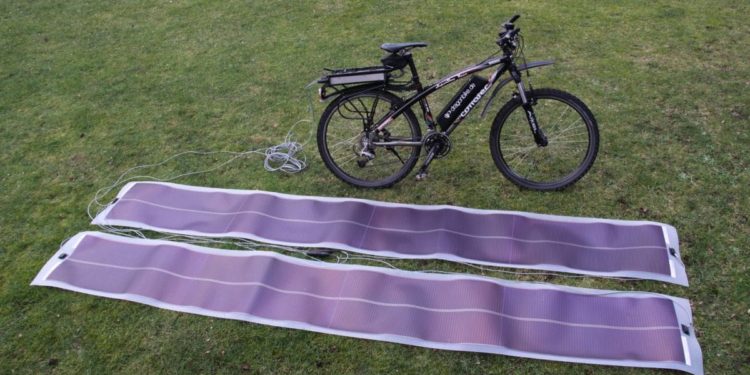 Aufrollbare Solarladestation für E-Bikes