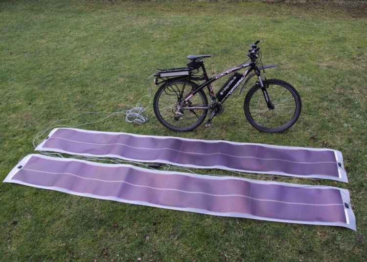 Aufrollbare Solarladestation für E-Bikes