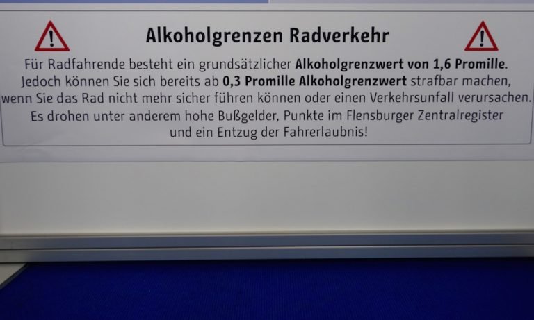 gibt es ein führerscheinentzug wenn ich mehr promille beim fahrrad