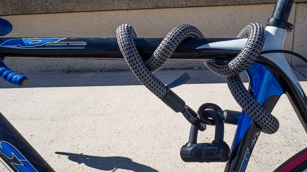 S oder M schwarz X-lock Texlock Fahrradschloß Bikeschloss Gr