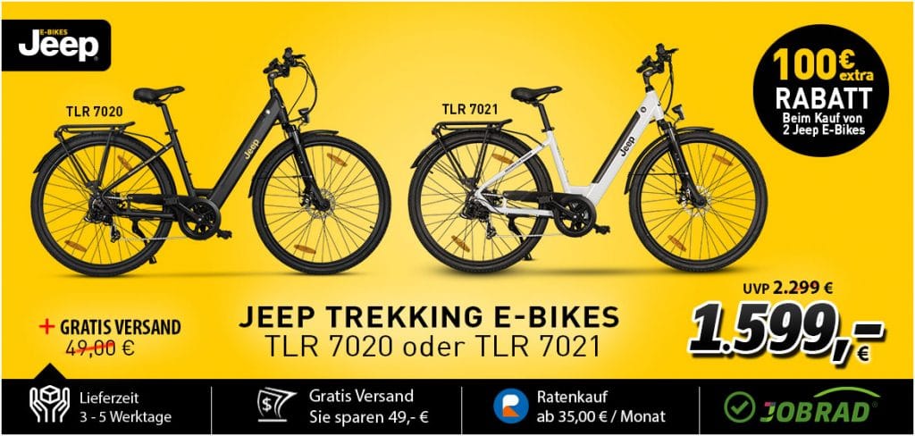 Jeep E-Bikes TLR 7020 7021 Rabatt - eBikeNews