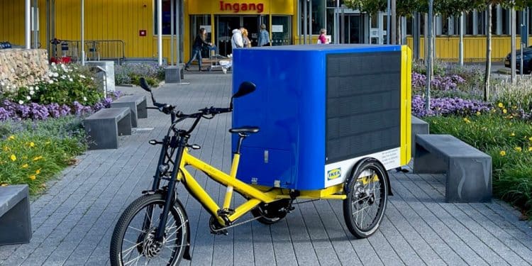 Cargo-E-Bike | E-Trike | Ikea - 2022 12 ikea solar powered cargo bike - eBikeNews