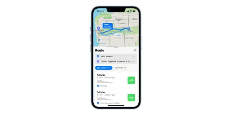 Apples Karten-App navigiert nun endlich auch Radfahrer