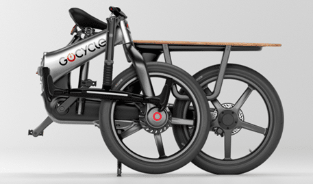 Das Gocycle CX lässt sich nicht nur dank der seitlich montierten Räder platzsparend zusammenfalten