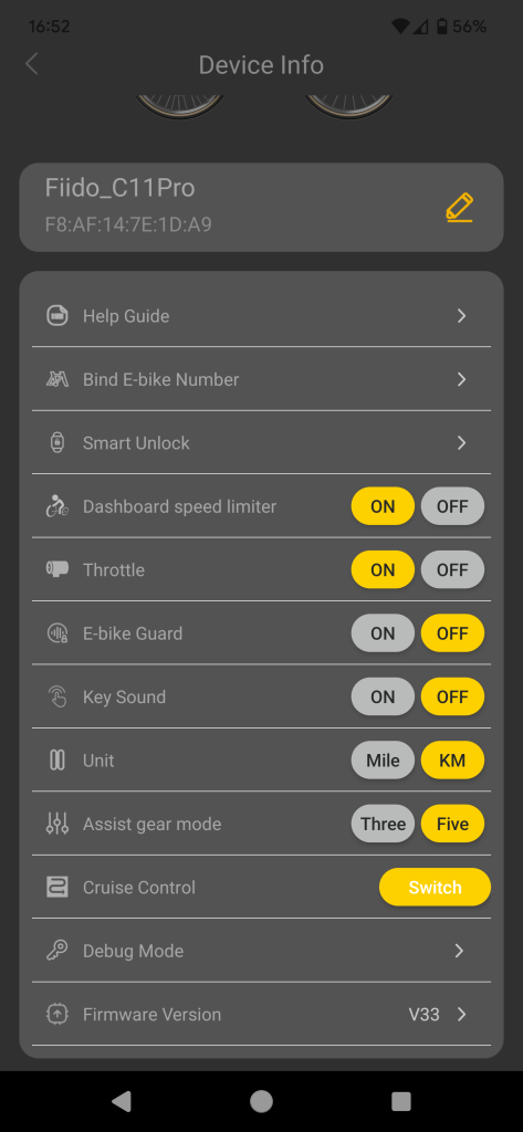 Einstellungen in der App des Fiido C11 – eBikeNews.