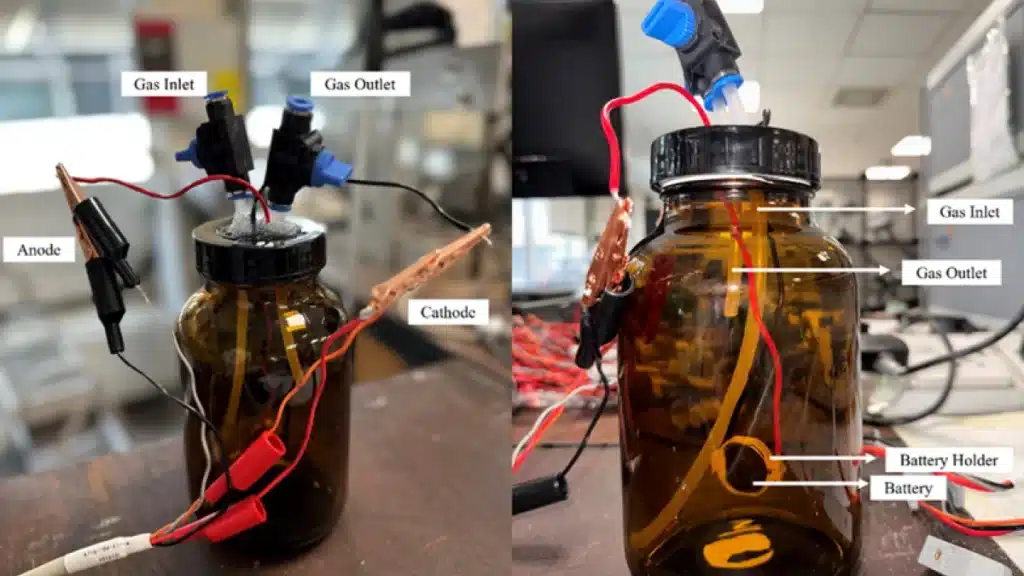 Der Lithium-CO₂-Akku als Prototyp im Glas